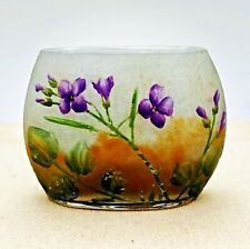 Antique Signed ~ Daum Nancy Miniature Art Glass Vase ~Violets Art Nouveau picture