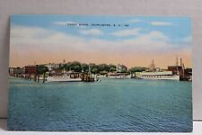 Yacht Basin, Charleston South Carolina Linen Postcard picture