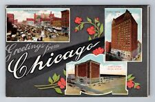 Chicago IL-Illinois, Large Letter General Greetings, c1910 Vintage Postcard picture