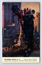 c1939 Postcard New York NY Columbus Circle Parade Floats Macy Color Views picture