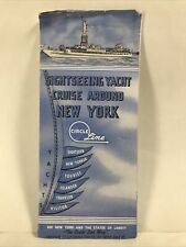 1951 SIGHTSEEING YACHT CRUISE AROUND NEW YORK CIRCLE LINE Schedule Brochure Map picture