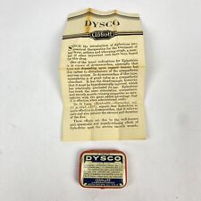 1931 Dysco Tin & Directions Abbott Chicago Ephedrine Whooping Cough Menstruation picture
