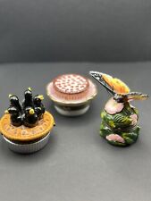 3 Direct Connection Industry VTG Trinket Boxes PHB Butterfly, Cheesecake & Pie picture