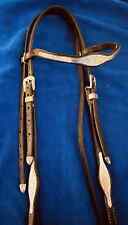 Vintage Silver Bridle--Quality Circle Y--Gorgeous Silver Stamped Alpaca Mexico picture