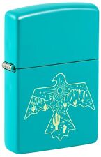Zippo Thunderbird Western Design Flat Turquoise Pocket Lighter picture