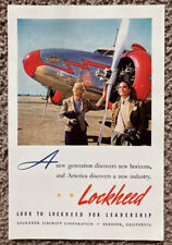 Vtg 1939 Lockheed Aircraft Corp Airplane Burbank CA Art Deco 1930's Print Ad picture