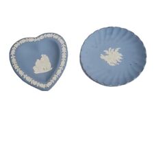 Vintage Wedgewood Set of 2 Heart Round Small Tray picture