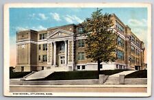 Vintage Massachusetts Postcard - High School  Attleboro  posted c1910's picture