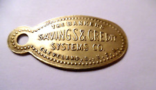 ANTQ 1915 BRASS KEYCHAIN FOB THE BANKERS SAVINGS & CREDIT SYSTEMS CO CLEVELAND O picture