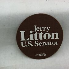 1976 Jerry Litton U.S. Senator round brown sticker- state of Missouri Represent picture