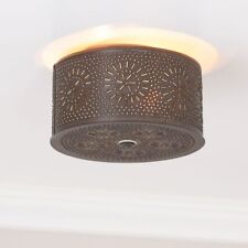 Flushmount Round Tin Ceiling Light in Kettle Black picture