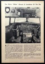 Douglas DC-4 1939 cockpit pictorial “Pilot’s Office Aboard a Sky Leviathan