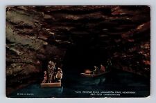 Mammoth Cave KY-Kentucky, Echo River in Cave, Antique Vintage Souvenir Postcard picture