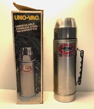 Vtg UNO-VAC Thermos Stainless Steel Unbreakable Half Gallon w/Box picture