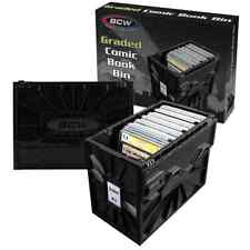 (5)BCW Black Graded Comic Book Bin Heavy-Duty Plastic Storage Box with Lid picture