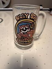 Vintage Billy Bob ShowBiz Pizza Place 80s Clear Glass Stein Mug w/ Handle Creepy picture