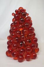 Vintage Acrylic Grape Cluster Red Ball Lamp Shade Swag Light Fixture MCM Retro picture