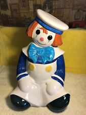 Vintage Metlox Poppy Trail Raggedy Andy Cookie Jar 1970s Ceramic CRACKED FR/SHP picture
