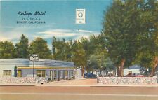 Postcard 1940s Bishop California Motel autos occupation roadside  24-6222 picture