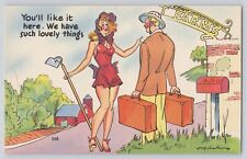 Postcard Comic Artist Signed Jay Jackson Beautiful Lady Farmer Vintage NM picture