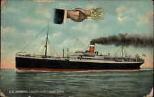 Steamer Steamship S.S. Corsican Allan Line 1909 Londonderry Cancel Postcard picture