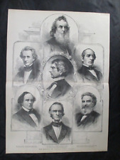 1885 Civil War Print of President Abraham Lincoln's First Cabinet - FRAME 4 GIFT picture