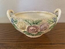 Antique Vintage 1910s Roseville Pottery  Rozane Handled Raised Roses Bowl picture