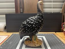 Vintage 1950's Italian Ceramic Hand Painted Life Size Guinea Fowl Figurines picture