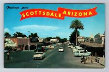 Scottsdale AZ-Arizona, General Greetings Town, Antique Souvenir Vintage Postcard picture