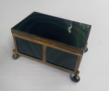 German Banded Agate (Green) Antique 19th Centery trinket box/jewelry box picture