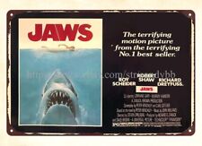 garden reproductions Jaws 1975 movie poster metal tin sign picture