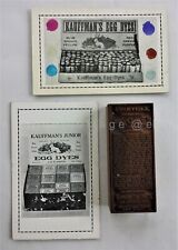 LOT antique KAUFFMAN'S EGG DYES printing block &ad cards GAP PA easter #2 picture