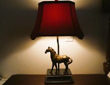 BEAUTIFUL SADDLED HORSE TABLE LAMP CERAMIC 23