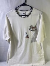 Looney Tunes Pocket T Shirt Sz XL White Cotton Pique 2000 Warner Bros Studio Taz picture