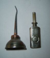 OLD OIL CANS Vintage Machinist Oiler Bell Bottom Antique 1896 Squeeze Tool USA picture