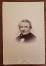 Springfield, MA Cabinet Card handsome man w curly hair, light eyes by H.C. Moore picture