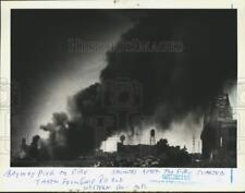1991 Press Photo Smoke rises from a fire on the Bayway Pier near Goethals Bridge picture