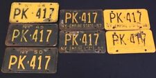 Vintage 1944-1956 NEW YORK EMPIRE STATE License Plate PK 417 Series of 7 Plates picture