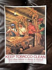 Vintage Auction KEEP IT CLEAN TOBACCO POSTER 12x16 From Bardstown Farm Of Ky picture