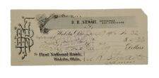 1906 Bank Check: First National Bank, Wakita,OK D.H Stewart Groceries & Hardware picture