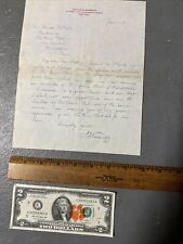 Vintage 1915 Handwritten Letter Signed By Arthur D Woodruff To The PENN Club picture