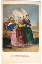PostcardEn Bretagne Coiffes et Costumes des Pornicaises France Folkore picture