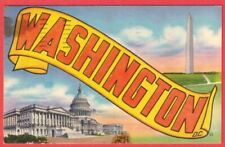 Washington DC, Multi View Capitol Washington Monument Linen Postcard picture