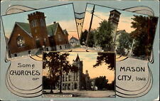 Some Churches of Mason City Iowa ~ multi-view ~ Presbyterian Congregational M.E. picture