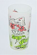 Vintage Illinois Souvenir Frosted Glass 8 Oz Lincoln Hometead Skyline  picture