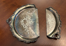 Vintage Ornate Butler Crumb Pan Set of 2 picture