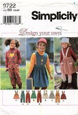 Simplicity Child's Jumper or Jumpsuit Pattern 9722 Size 5-6X UNCUT picture