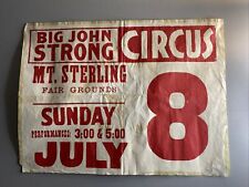 Vtg Big John String Circus Mt Sterling Fairgrounds Poster 32x38