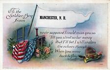 WWI No. 688 War Motto Postcard TO THE SOLIDER BOY FROM MANCHESTER, N.H. picture