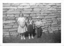 2 GIRLS + A BOY Vintage FOUND PHOTO bw  Original Snapshot 010 4 A picture